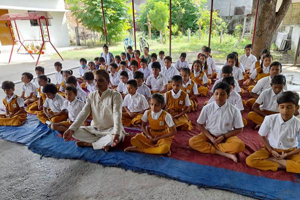 8th International Yoga Day celebrated at MVM Bilaspur.