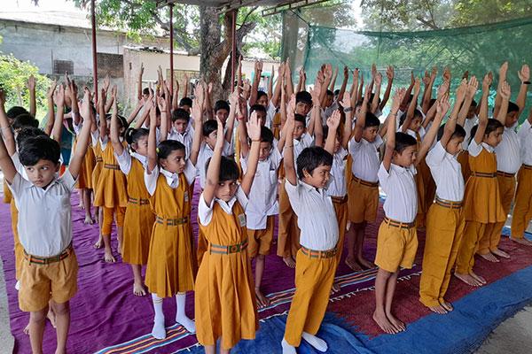 8th International Yoga Day celebrated at MVM Bilaspur.